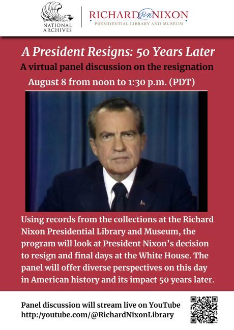 A President Resign resignation panel discussion flyer