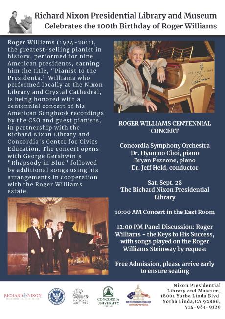 Roger Williams concert flyer